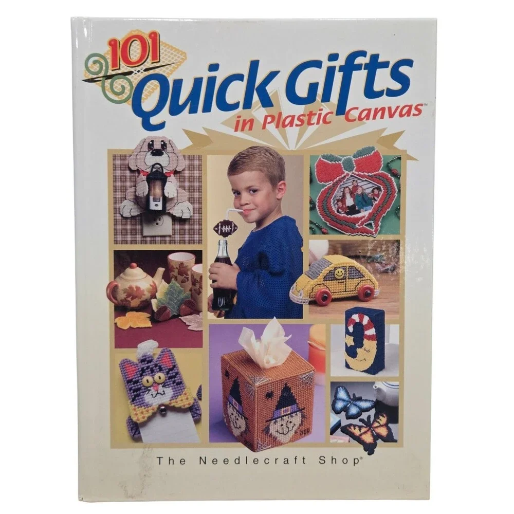 101 Quick Gifts Craft Book Plastic Canvas Yarn Needlework Patterns Vintage